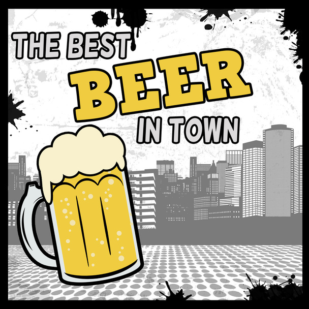 Найкраще пиво в міському ретро плакаті
 - Вектор, зображення