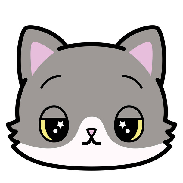 aislado lindo triste gato emoji - Vector, Imagen