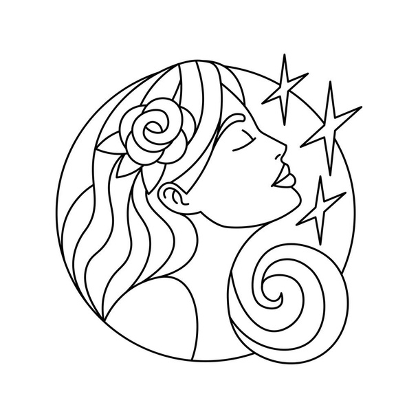 Símbolo virgem isolado Signos do zodíaco ocidental - Vetor, Imagem