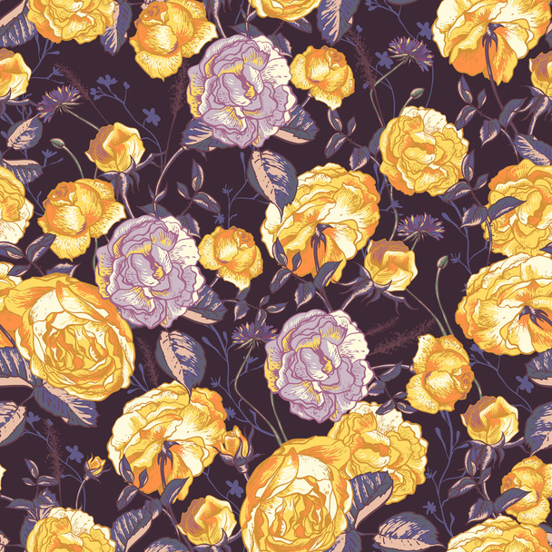 πανέμορφα vintage άνευ ραφής τριαντάφυλλα φόντο - Διάνυσμα, εικόνα