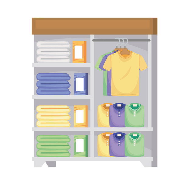 clothing store shelving - Vector, Image