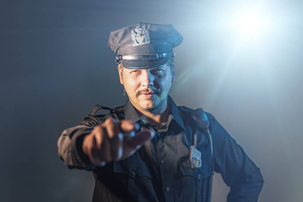 policía retrato masculino primer plano - Foto, Imagen