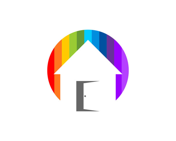 Силует будинку в спектрі кола
 - Вектор, зображення