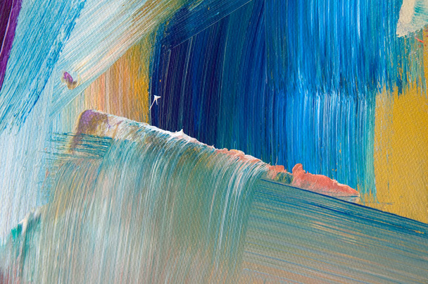 Pincel colorido bonito traços abstrato pintura fundo horizontal - Foto, Imagem