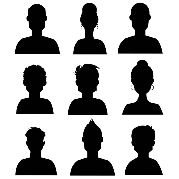 avatar vectoriel, icône de profil, silhouette de tête - Vecteur, image