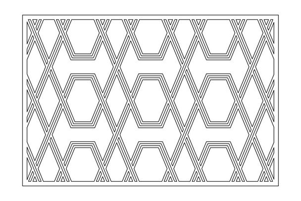 Decoratieve kaart voor het snijden. Keltische patroon geometrische mozaïek patroon. Lasergesneden. Verhouding 3: 2. Vectorillustratie. - Vector, afbeelding