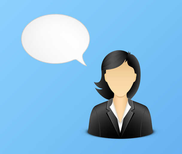 Office woman avatar with speech bubble - Vector, Image
