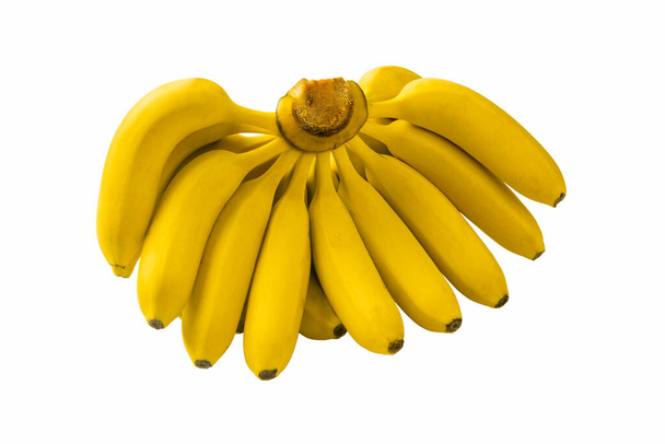 Fresh bunch of bananas on a white background close up - Foto, afbeelding