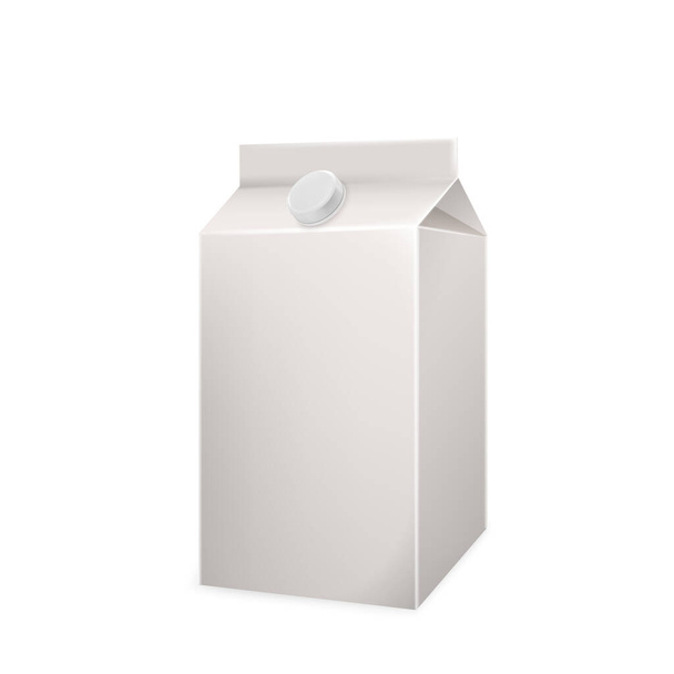 Vettore del pacchetto del contenitore di cartone bianco della bevanda del latte - Vettoriali, immagini
