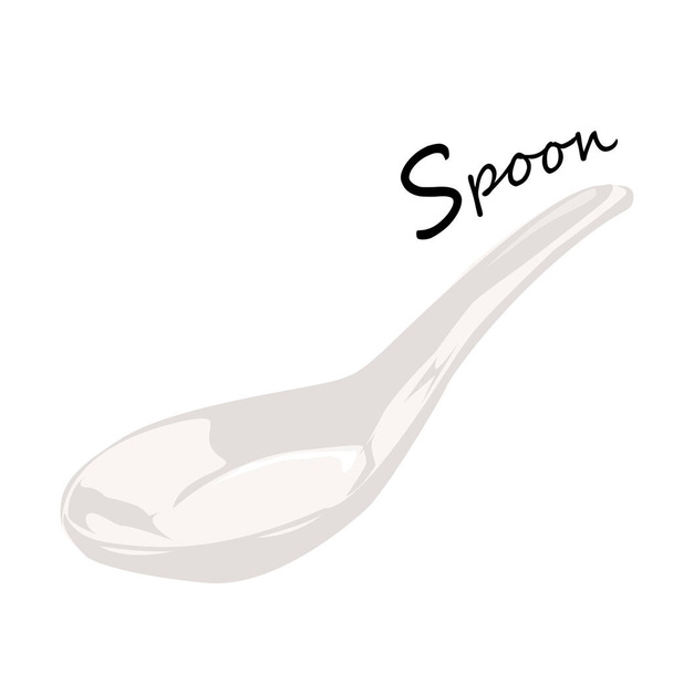 Spoon vector on white background. Vector illustration object for flat design. - Vector, Image