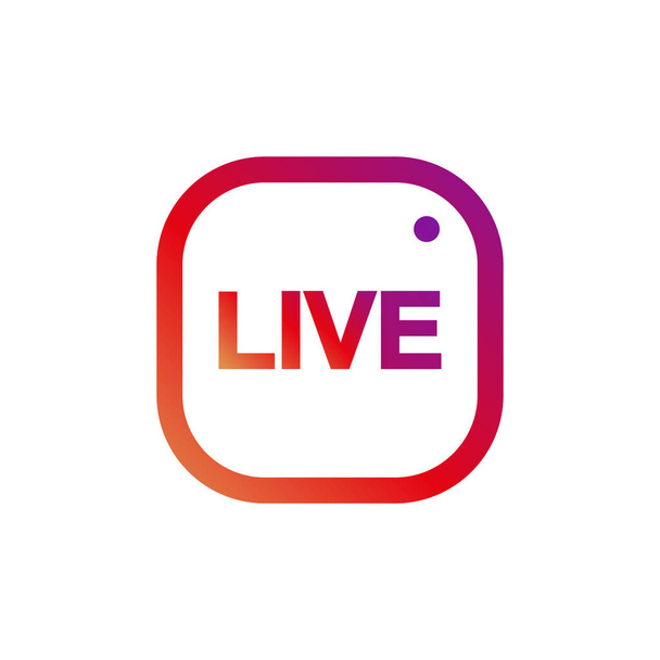Live video recording icon. Vector illustration in flat design - Vector, Image