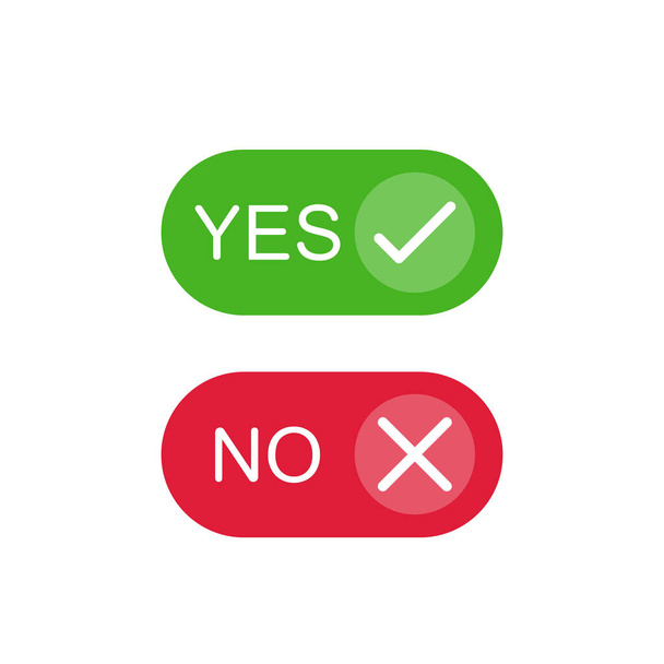 Like or Dislike, Accepted or Rejected, Approved or Disapproved, Yes or No, Right or Wrong. Vector illustration icons in flat design - Vector, Image