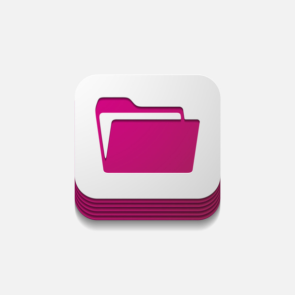 Folder button - Vetor, Imagem