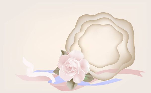 Banner stránky šablony Papír s růží a stuhou  - Vektor, obrázek