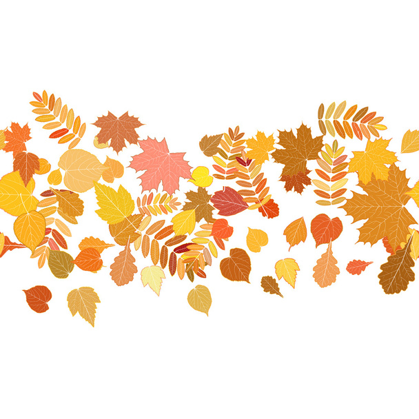 Осенний фон с разноцветными листьями. - Вектор,изображение