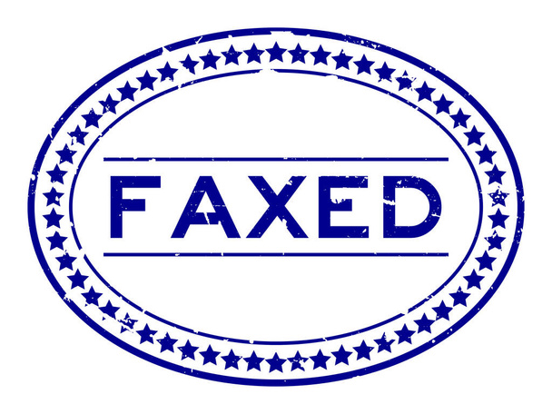 Grunge blu faxed parola timbro sigillo di gomma ovale su sfondo bianco - Vettoriali, immagini