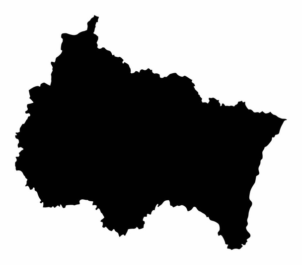 Grand Est dark silhouette map isolated on white background, France - Διάνυσμα, εικόνα