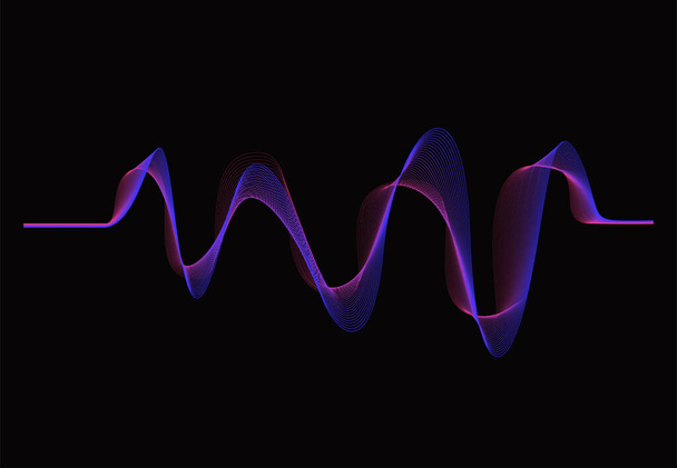 звуковые волны, абстрактный цифровой эквалайзер, vctor design - Вектор,изображение