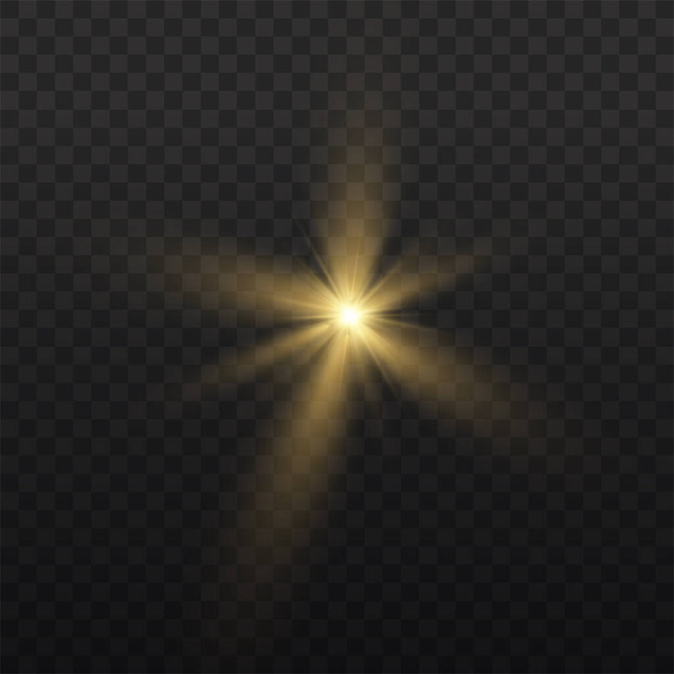 Stern platzt vor Licht, gelbe Sonnenstrahlen.  - Foto, Bild