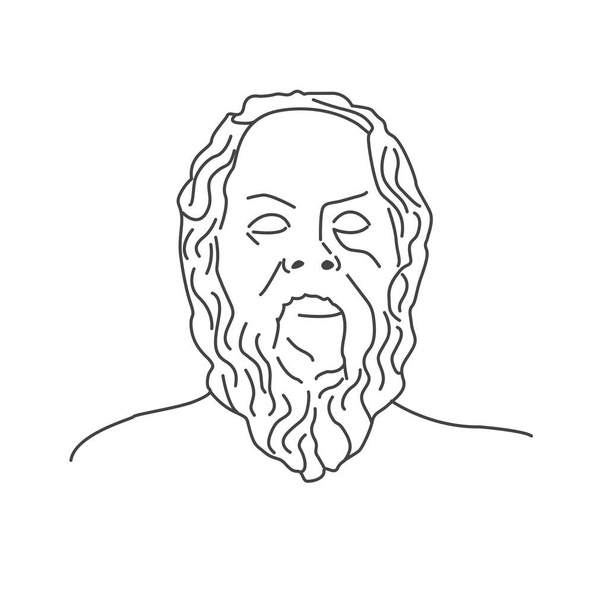 Busto de Sócrates el filósofo griego de la ciudad de Atenas uno de los fundadores de la filosofía occidental - Vector, imagen