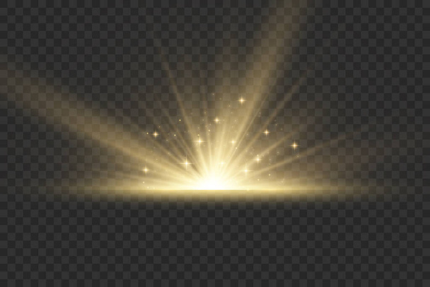 Star explosion, yellow glow lights sun rays. - Photo, Image