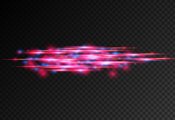 Rayons laser rouges, bleus, rayons de lumière horizontaux. - Photo, image