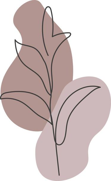 A plant drawn in a vector by one continuous line. - Vektori, kuva
