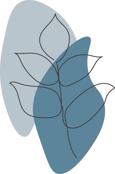 A plant drawn in a vector by one continuous line. - Vektor, kép