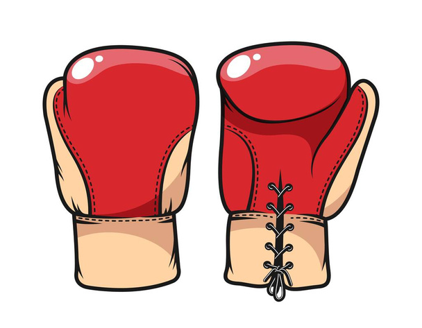Red boxing gloves at both sides - ベクター画像