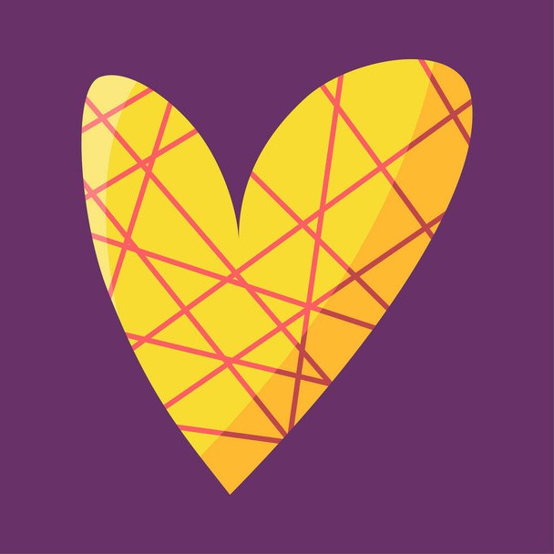 Isolated sketch of a colored heart shape - Vector, imagen