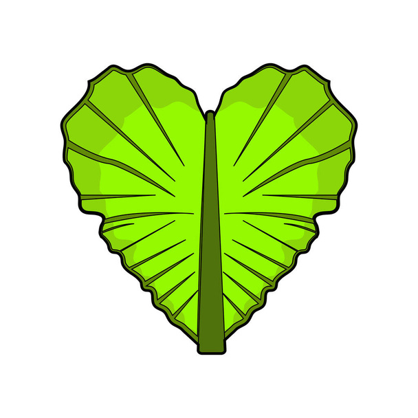 Isolated leaves doing a heart shape icon - Vector, Image