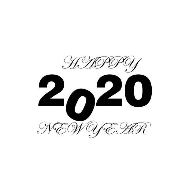 Felice anno nuovo 2020 logo disegno del testo vettoriale illustrazione - vettore - Vettoriali, immagini