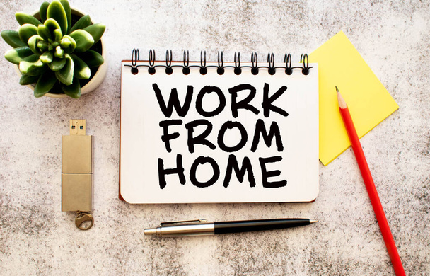 Work from home message on today page. - Photo, Image