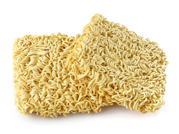 Dried raw instant noodles isolated on a white background - Photo, Image