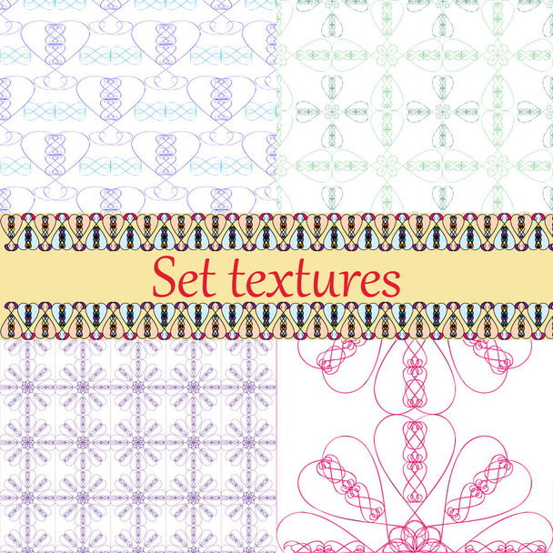 A set of textures. Collection of seamless patterns. Cute abstract textures. Modern design. Illustration. - Foto, imagen