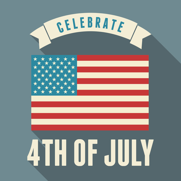 US Independence Day Card Design - Vector, Image