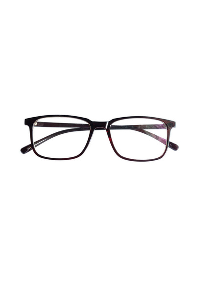 brown square glasses isolated on white background. fiberglass box glasse - Photo, Image