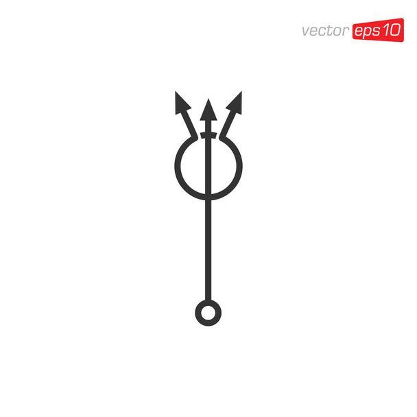 Concept de conception de logo d'icône de trident - Vecteur, image