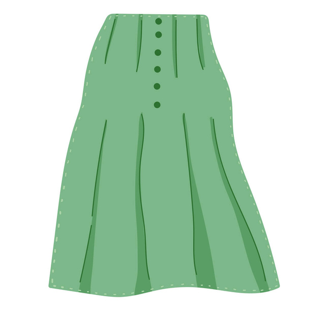 πράσινη φούστα μόδα - Διάνυσμα, εικόνα