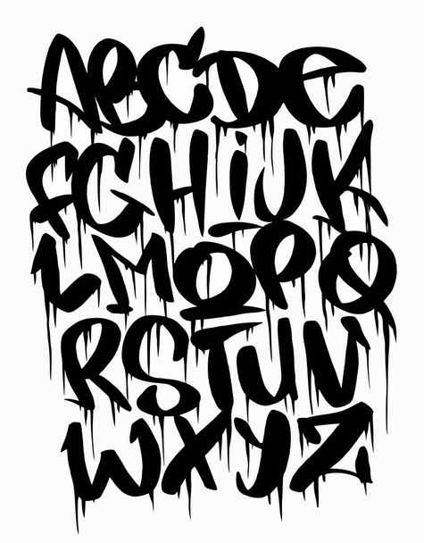 Cartoon graffiti comic doodle font alphabet. Vector banner - Διάνυσμα, εικόνα