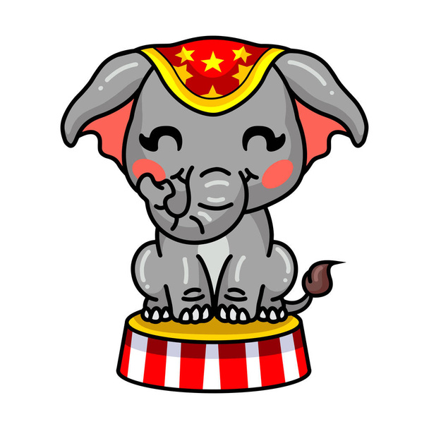 Vector illustratie van Schattige baby olifant cartoon bad in bad - Vector, afbeelding