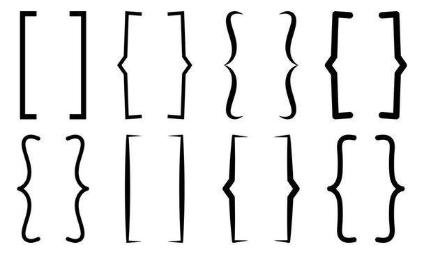 Набор значков текстовых скобок - Вектор,изображение