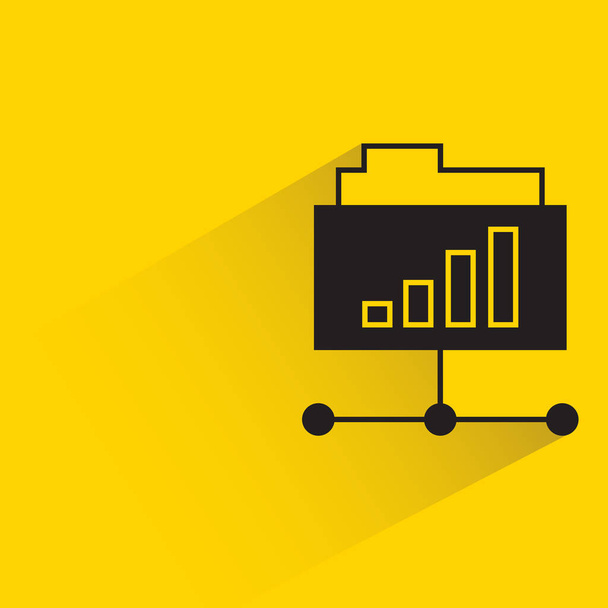 folder and graph on yellow background - Vector, imagen