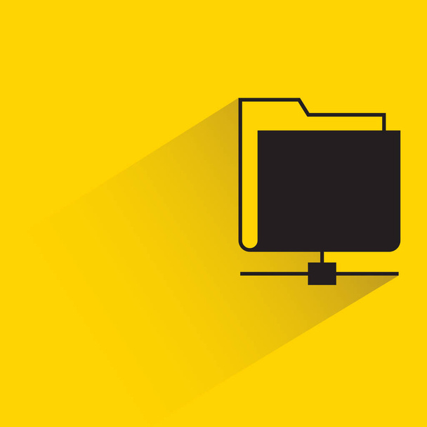 folder with shadow on yellow background - Vector, imagen