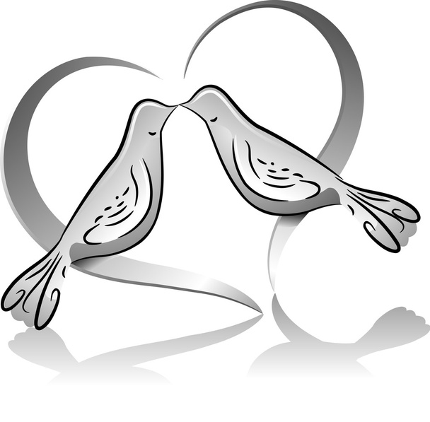 duif paar pictogram - Foto, afbeelding