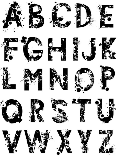 Grunge  alfabet - Foto, afbeelding