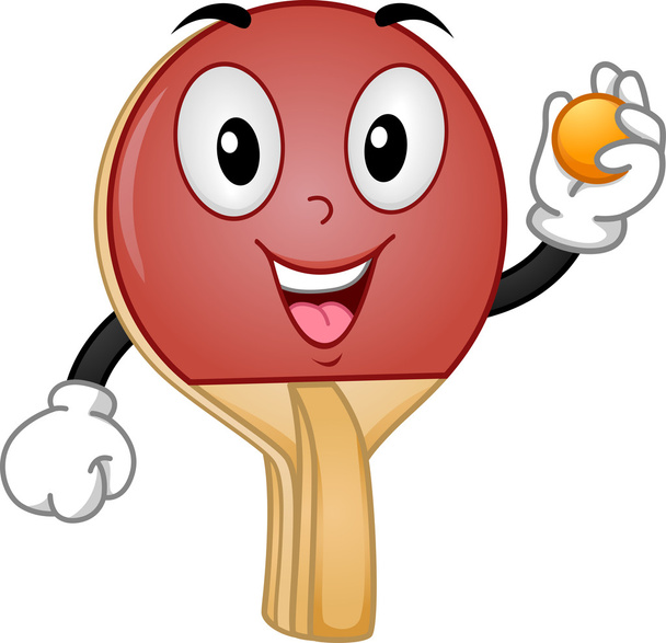 Mascote de raquete de tênis de mesa
 - Foto, Imagem