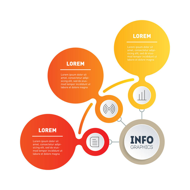 Template of service tree, info chart. Infographic of technology or education process with 3 steps. Business presentation or infographics concept with three options. - Vector, imagen