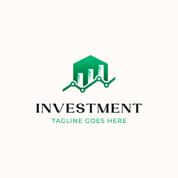 Home Grafico di costruzione logo, modello di logo di investimento isolato in sfondo bianco - Vettoriali, immagini