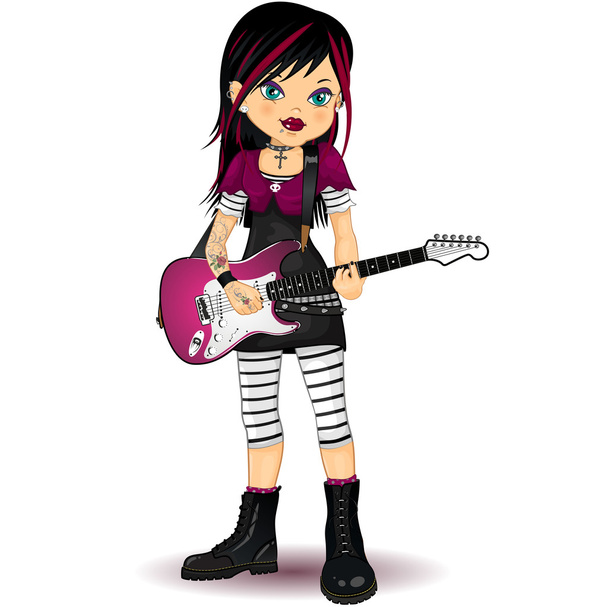 Rock Star Girl - Wektor, obraz